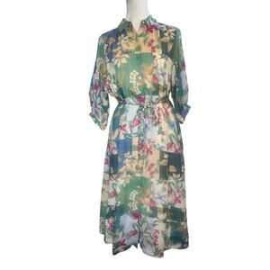 Tommy Bahama Floral Hightide Midi Summer Shirtdress Women's Size XS